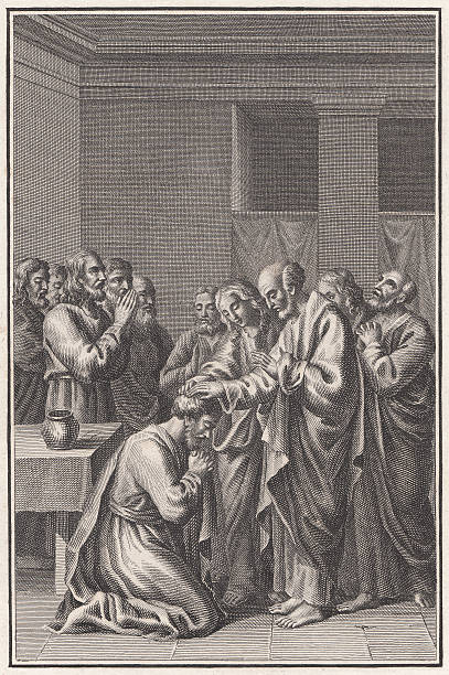istock The Election of Matthias (Acts 1), copper engraving, published c.1780 175512916
