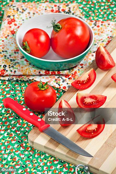 Sliced Tomatoes Stock Photo - Download Image Now - Bowl, Chopped Food, Chopping Food