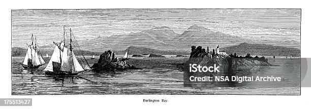 Vetores de Burlington Bay Lake Champlain Vermont Histórico American Ilustrações e mais imagens de EUA