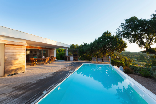 Luxury modern villa with Infinity Pool and teak deck