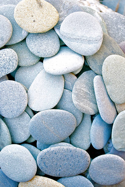 rodada de seixos plana - stone rock river pebble - fotografias e filmes do acervo