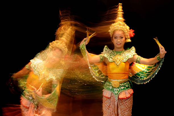 istock Thailand Woman Bird Dancing actions with slow sync flash 175514560