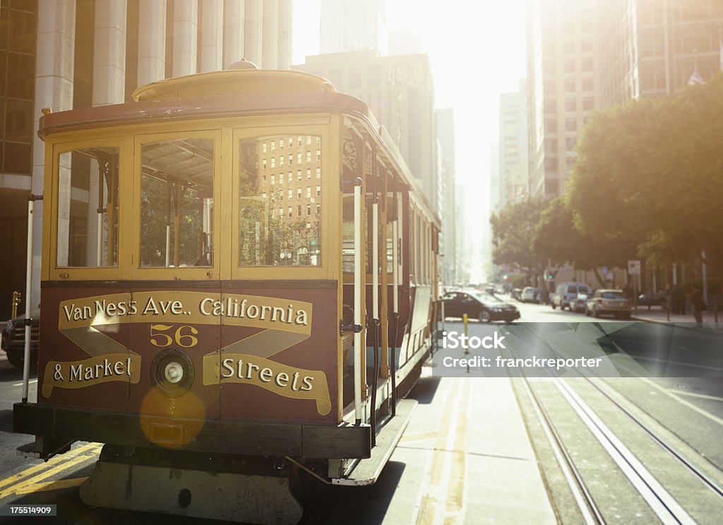 O histórico de teleférico em San francisco city - Royalty-free São Francisco - Califórnia Foto de stock