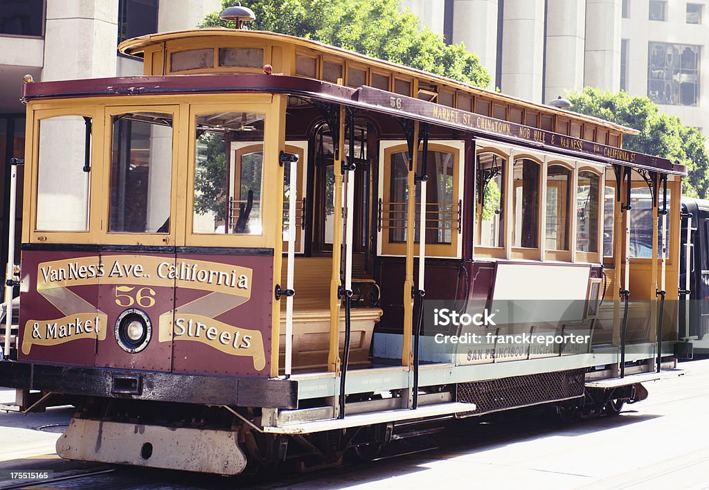 Leere Seilbahn in San francisco Stadt geparkt - Lizenzfrei San Francisco Stock-Foto