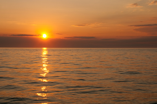 Sunrise on Lake Michigan.