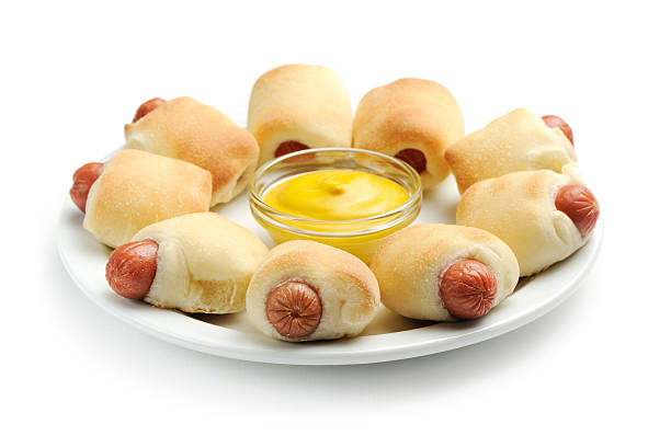 Pigs in a blanket stock photo