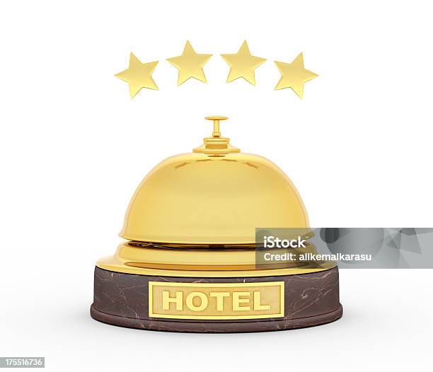 Photo libre de droit de Gold Cloche De Service Pour Quatre Étoiles banque d'images et plus d'images libres de droit de Brillant - Brillant, Cloche, Cloche de service