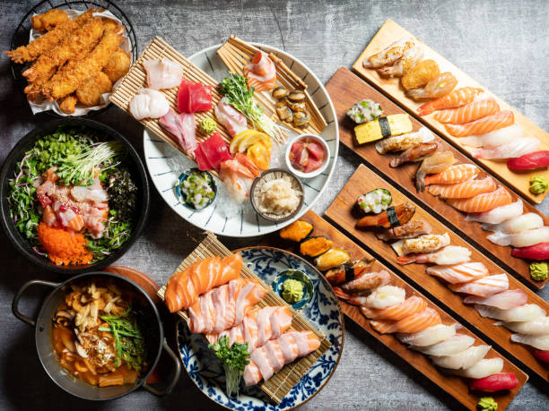 istock Various sushi, sashimi and Japanese dishes 1755168757
