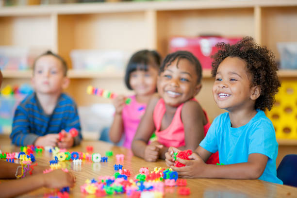 Preschool A diverse group of preschoolers in a classroom preschool stock pictures, royalty-free photos & images