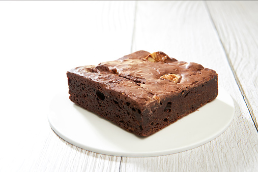 brownies on a white plate