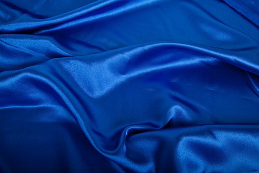 Blue silk fabric