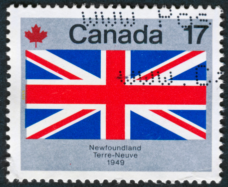 Cancelled Stamp From Canada Featuring The Flag Of Newfoundland