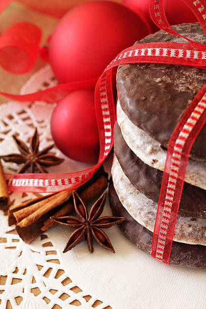 istock German Christmas cookies with red bow and red ornaments 175518968