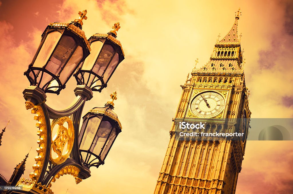 The tower of Big Ben in London - UK Architecture Stock Photo