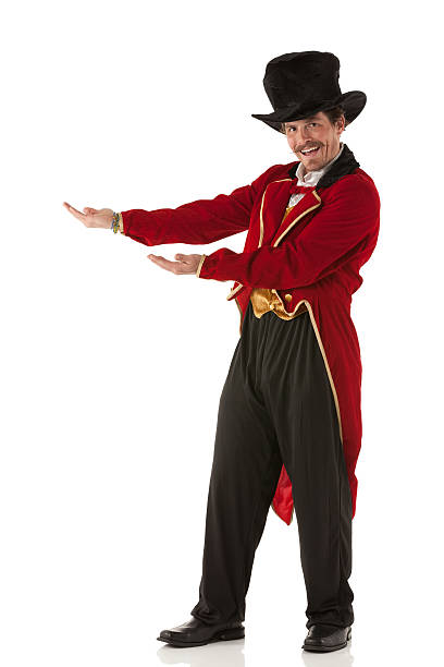Portrait of a happy ring master gesturing