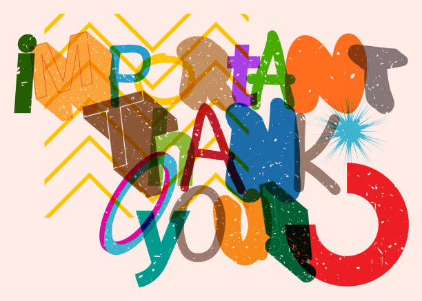 istock Risograph Important Thank You Phrase with geometric shapes. Word in trendy riso graph design. 1755196926