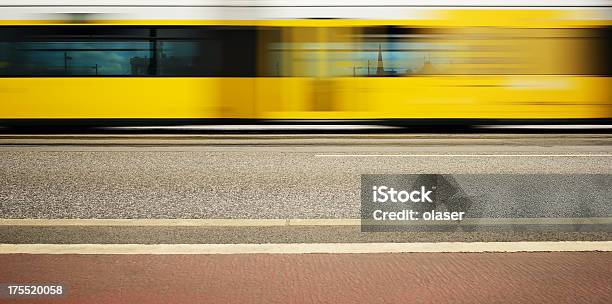 Motion Blurred Berlin Tram Stock Photo - Download Image Now - Cable Car, Berlin, Street