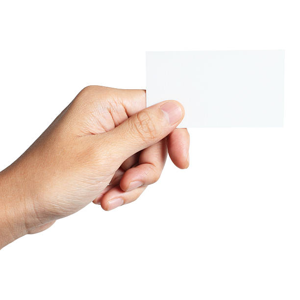 Holding blank business card
