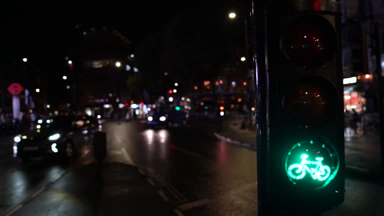 Green Traffic Light With Bicycle Icon