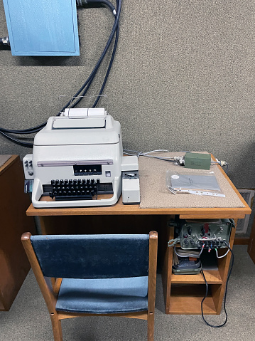 Old desk and typewriter