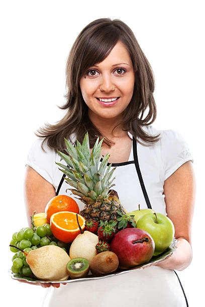 istock Young woman with fruits 175520965