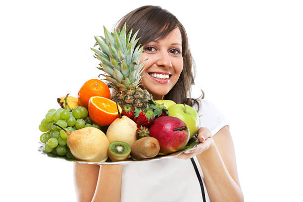istock Young woman with fruits 175521269