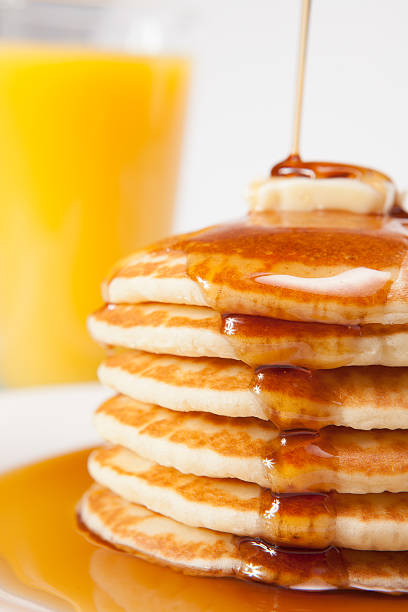 istock Pancakes with syurp and Orange Juice 175522129