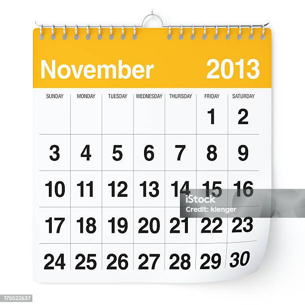 Calendario De Noviembre De 2013 Foto de stock y más banco de imágenes de 2013 - 2013, Acurrucado, Año nuevo