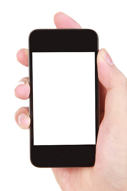 istock Hand holding blank screen smart phone on white background 175522793