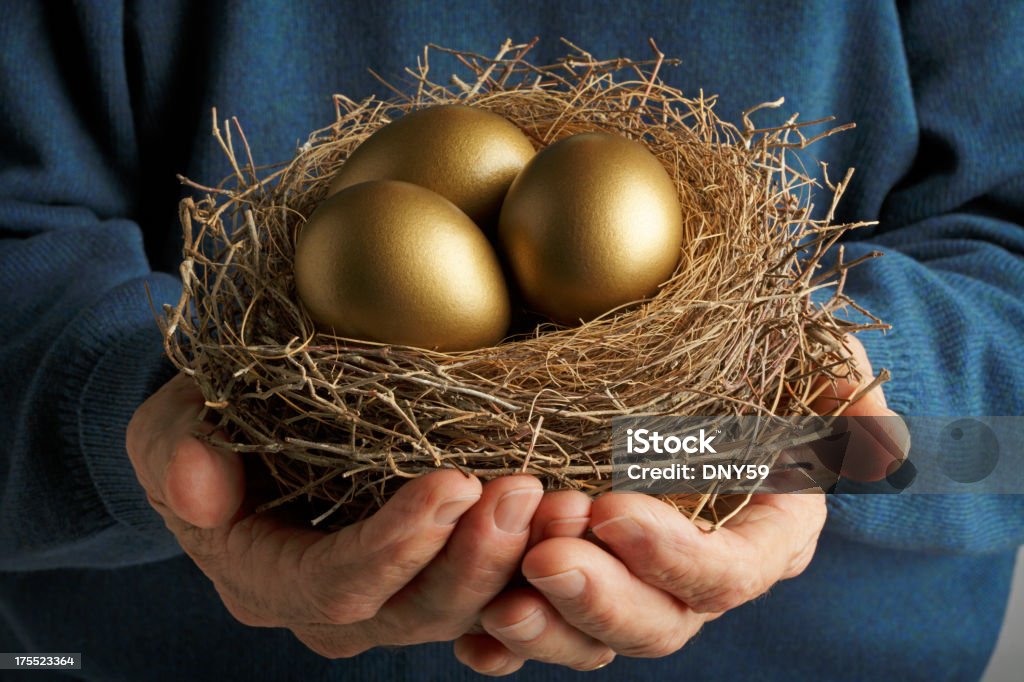 Goldene Ei - Lizenzfrei Nest egg - englische Redewendung Stock-Foto
