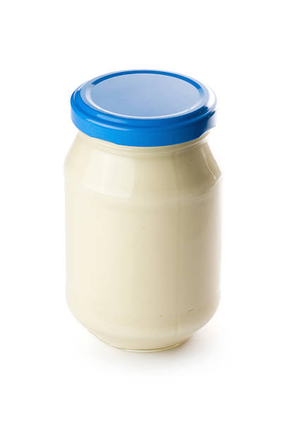 istock Glass jar of mayonnaise on a white background 175523374