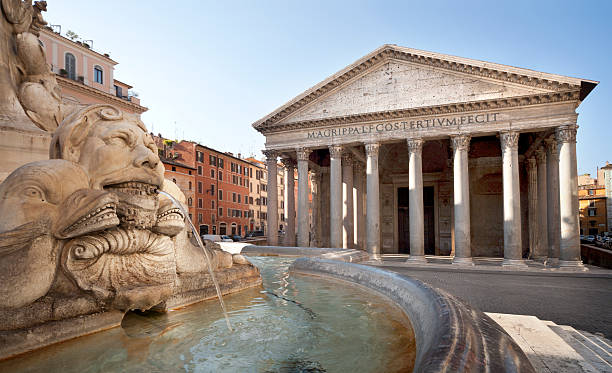 roma, panteón - ancient rome rome fountain pantheon rome fotografías e imágenes de stock