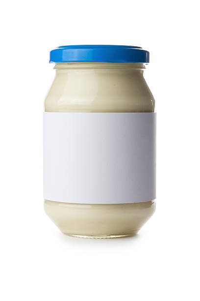 istock Glass mayonnaise jar with a blank label 175523816