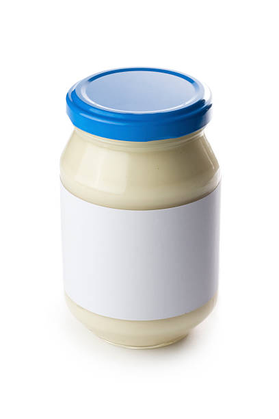 istock Glass jar of mayonnaise with a blank label 175524138