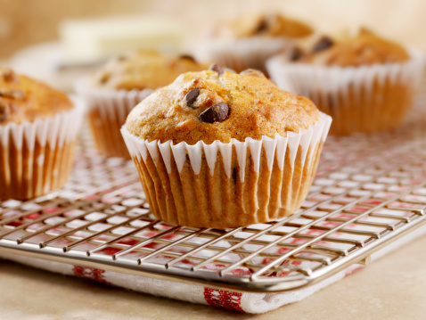 Homemade Chocolate Chip and Banana Muffins-Photographed on Hasselblad H3D2-39mb Camera