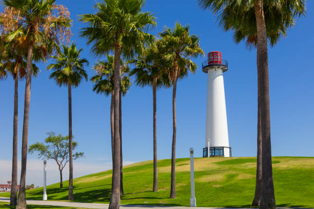 leuchtturm in long beach, kalifornien - long beach california lighthouse los angeles county stock-fotos und bilder