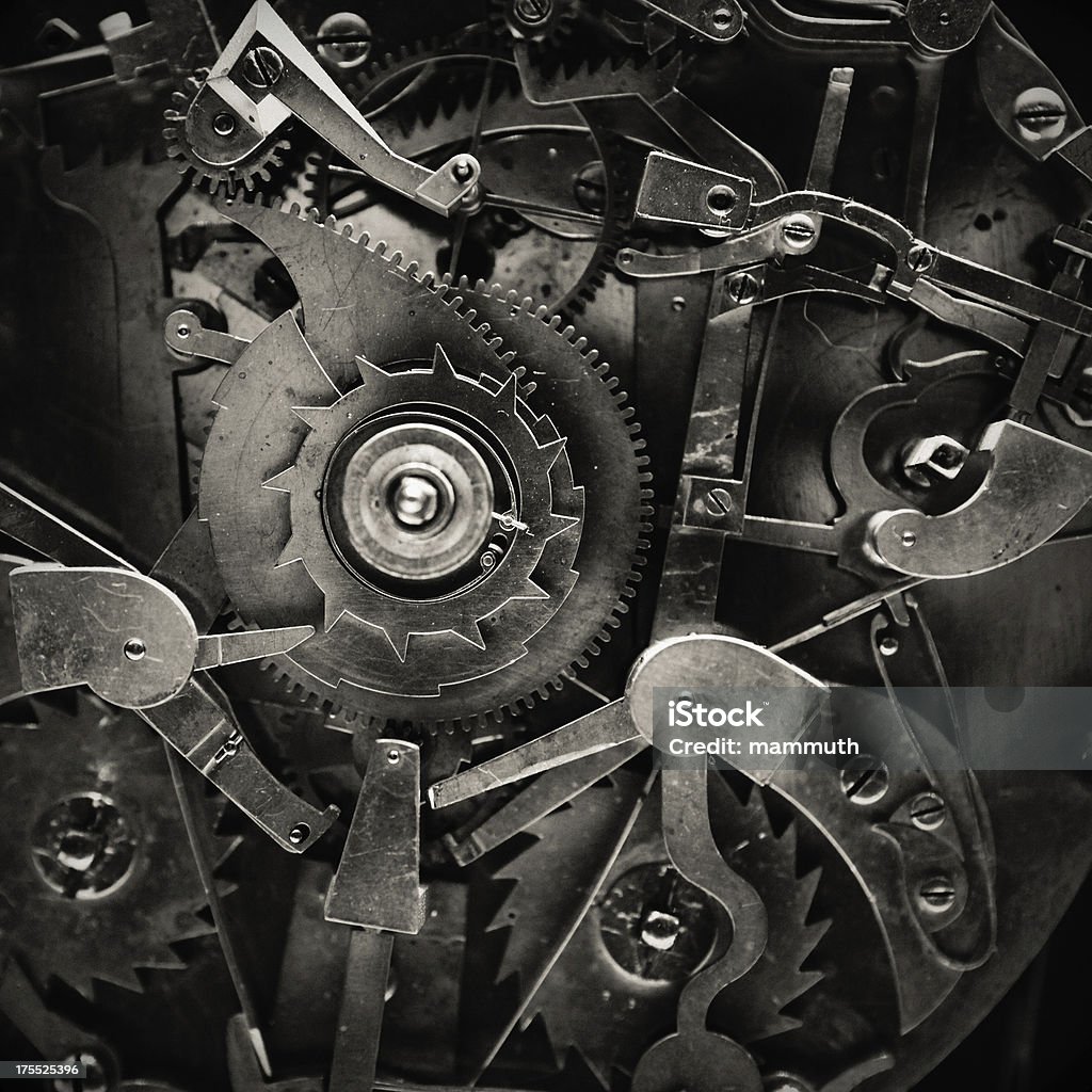 Antique Clock Mechanism Machinery Stock Photo