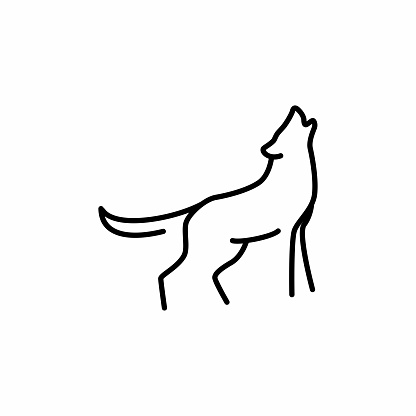 wolf outline style vector symbol
