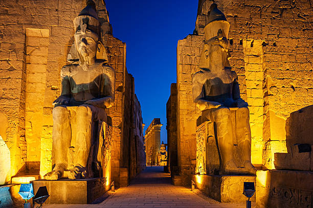 Entrance of Luxor Temple, Egypt Luxor Temple is a large Ancient Egyptian temple complex located on the east bank of the Nile River luxor thebes stock pictures, royalty-free photos & images