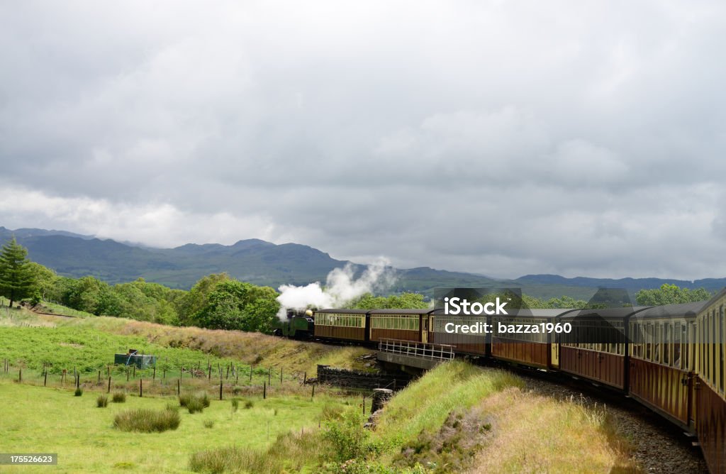 Steaming through the Vale of Ffestiniog. The Ffestiniog Railway takes you on a 13A-mile journey from the harbour in Porthmadog to the slate-quarrying town of Blaenau Ffestiniog. Click on: Blaenau Ffestiniog Stock Photo