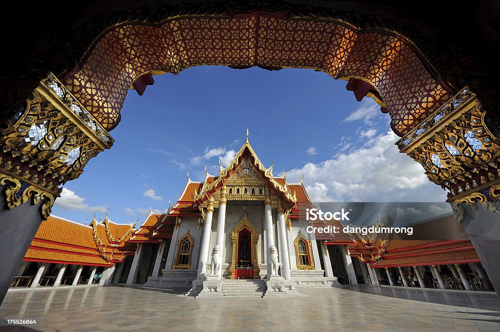 Templo de Mármore Bangcoc (Wat Benchamabophit), Tailândia - Foto de stock de Arquiteto royalty-free