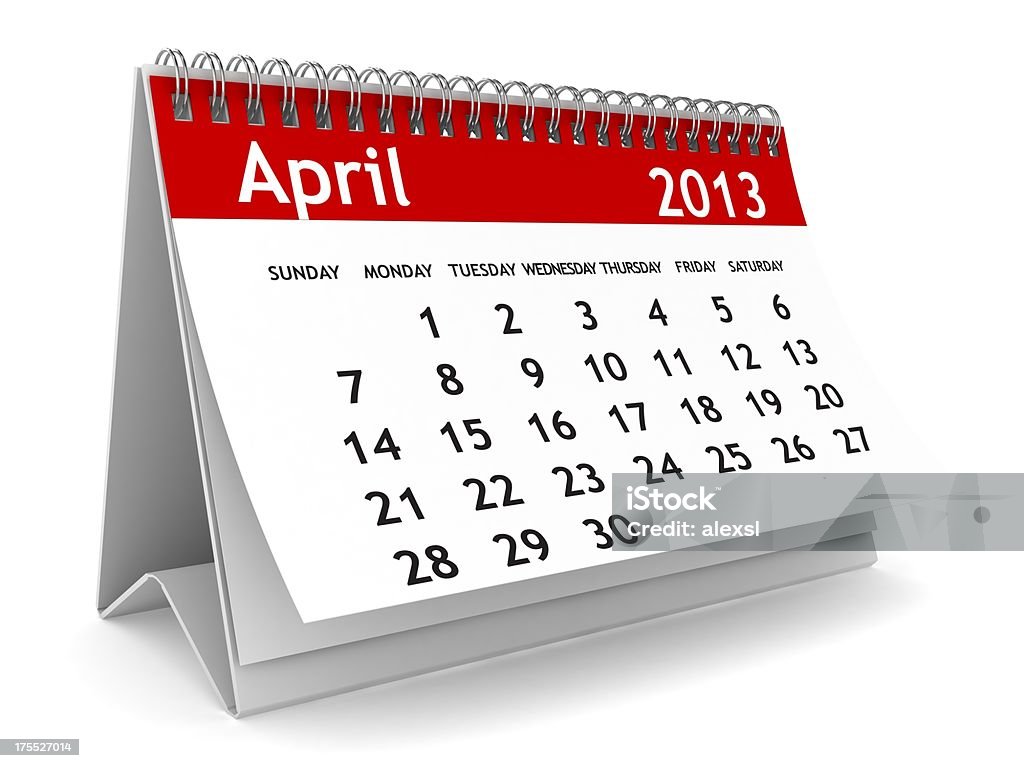 Serie calendario de abril de 2013 - Foto de stock de 2013 libre de derechos