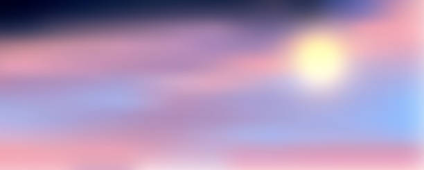 istock Pink sky background. Pastel abstract purple gradient sunset. Watercolor winter cold wallpaper. Vector blurred sunset landscape. 1755270820
