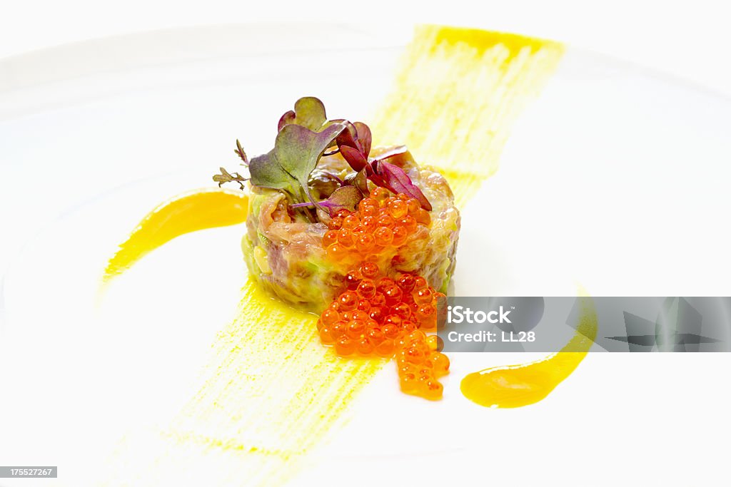 tartare de atum com ovos de truta - Foto de stock de Abacate royalty-free