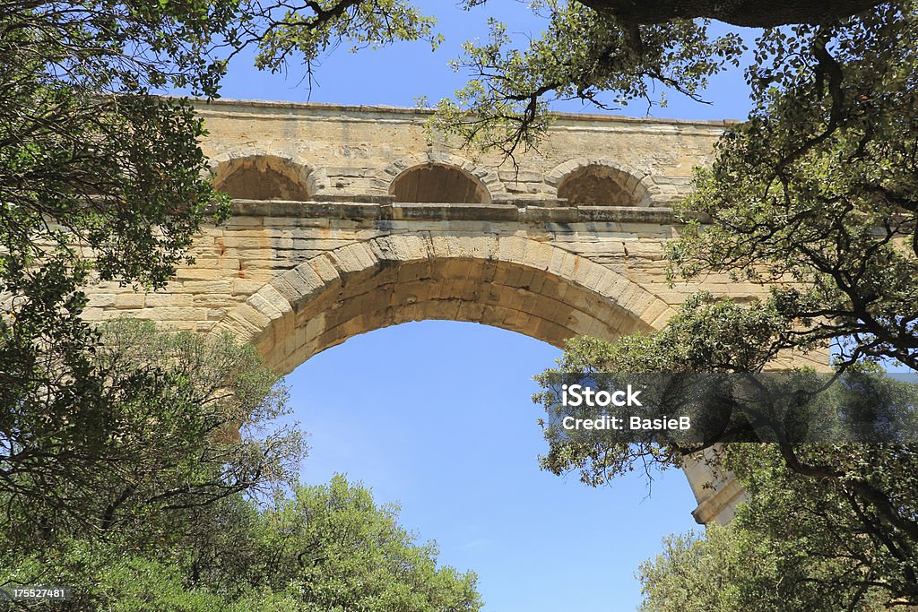 Aqueduct Pont du Gard, Frankreich - Lizenzfrei Alt Stock-Foto