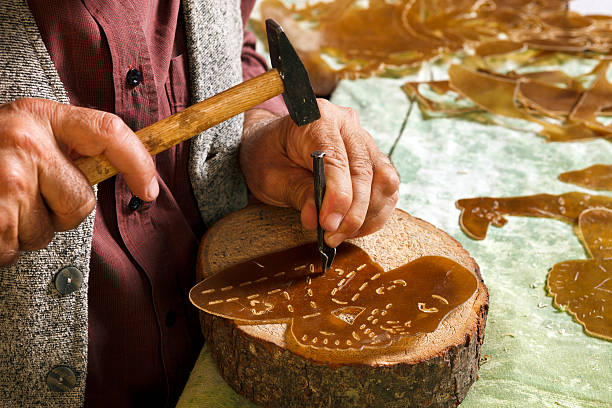 Shadow Puppet Maker Master of the Turkish Shadow Puppet Tradition, Karagoz and Hacivat. hacivat karagoz stock pictures, royalty-free photos & images