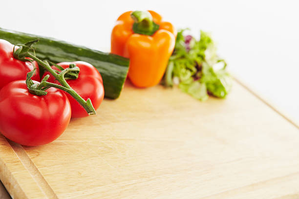 Different vegetables prepared for salad. Organic produce. Concept of healthy eating