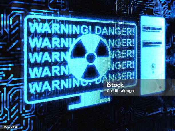 Warning Stock Photo - Download Image Now - Nuclear Meltdown, Computer, Desktop PC