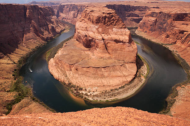 말굽 팔꿈치 콜로라드 강 - majestic mountain river horseshoe bend 뉴스 사진 이미지