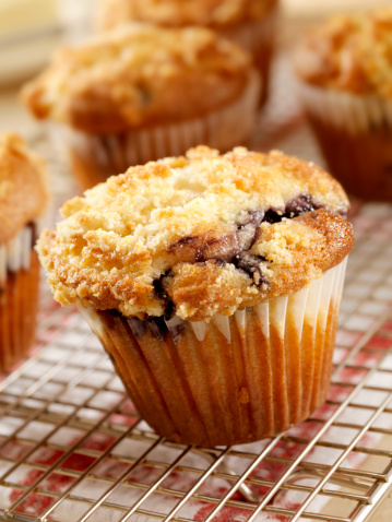Homemade Blueberry Muffins Fresh From the Oven Cooling-Photographed on Hasselblad H3D2-39mb Camera